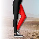 Legging Tendência 2 cores | Preto e Vermelho<br><div class="desc">Tendência 2 cores | Pernas negras e vermelhas</div>