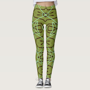 Legging Tendência de cor verde-branca "Ratti_Creative_Arts
