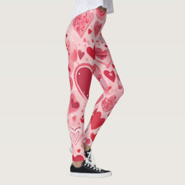 Legging Tendência de Designs de Forma de Amor