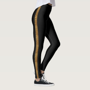 Legging Tendência de Pele-Leopardo em preto