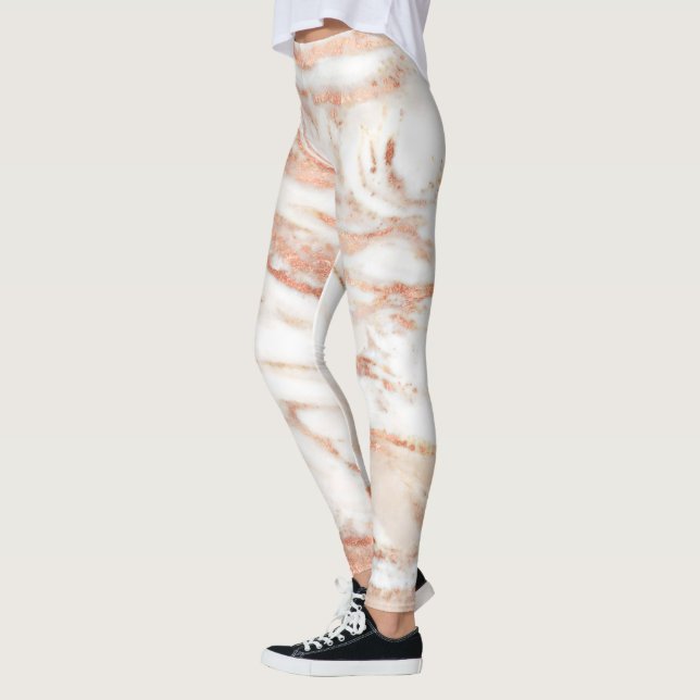 Legging Tendência Lux Rosa de Cobre Mármore (Esquerda)