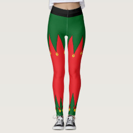 Legging Tendência Natais vintages Feriado Elf Vermelho Ver