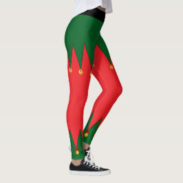 Legging Tendência Natais vintages Feriado Elf Vermelho Ver