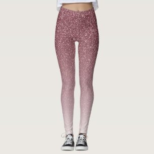 Legging Tendência Rosa Dourada Glitter Girly Ombre