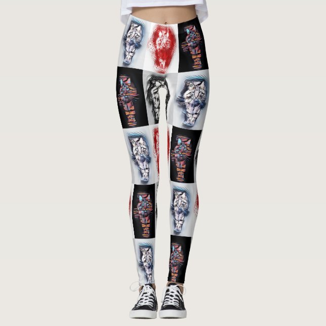 Legging Tendências do Funky para Colagem de Pop de Arte de (Frente)
