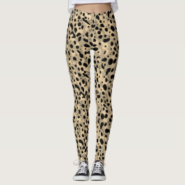 Legging Tendy Abstrato Brown Sepia Leopard Spots Padrão
