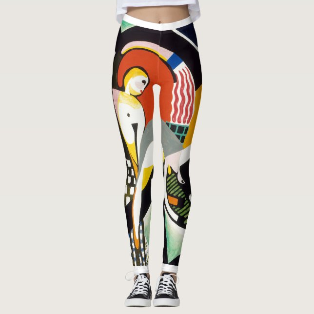 Legging Tendy Abstrato de Arte Moderna Calças de Yoga Mulh (Frente)