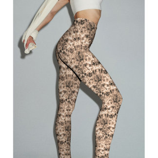 Legging Tendy Dark Beige Ombre Tie Dye Shibori