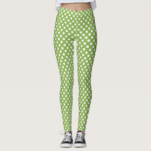 Legging Tendy Greenery e bolinhas brancas