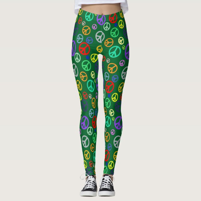 Legging Tendy Peace Symbol Patterno em muitas cores divert (Frente)