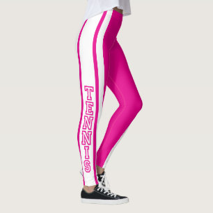 Legging Tênis em letras da tipografia do rosa quente e do