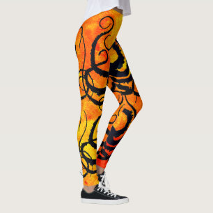 Legging Tentáculos no fogo - caneleiras do polvo