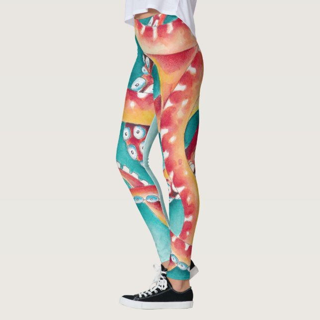 Legging Tentáculos vermelhos laranja (Esquerda)
