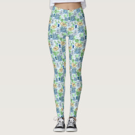 Legging Tequila Drinker Blue Agave Cactus e Sombreros