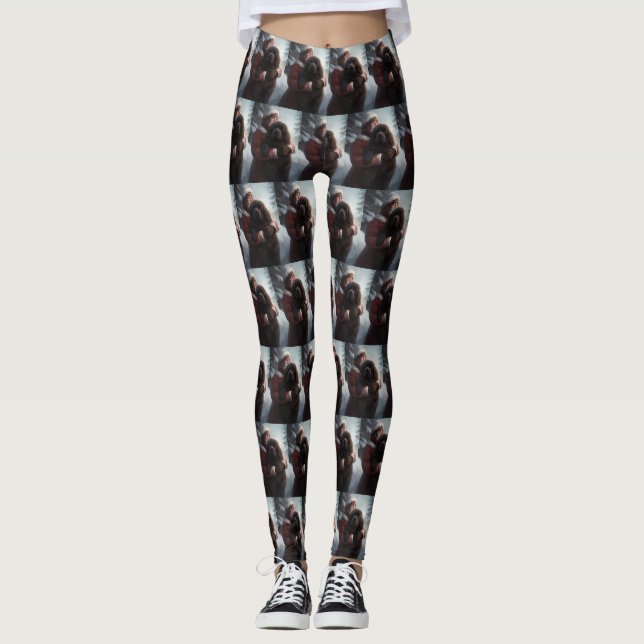 Legging Terra Nova Com Papai Noel Natal Festivo  (Frente)