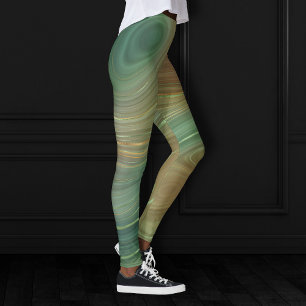 Legging Terra Olive Strata   Agato de tinta verde e Dourad