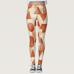 Legging Terracota Geométrico - Mosaico de Arte de Linha Do