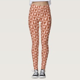 Legging Terracotta Boho Hearts Valentine Gift
