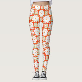 Legging Terracotta Laranja & Verde Salvia Geométrico Flora