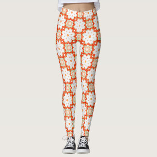 Legging Terracotta Laranja & Verde Salvia Geométrico Flora