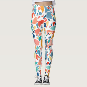 Legging Terrazzo Watercolor: Padrão Colorido Sem Costura.