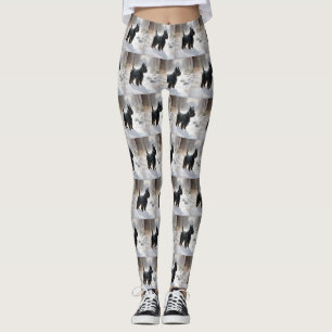Legging Terrier escocês que deixe nevar o Natal