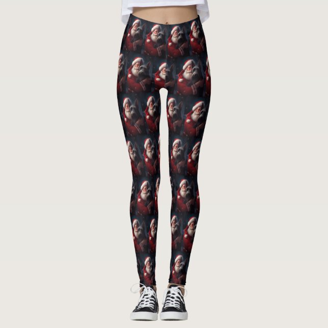 Legging Terrier Santa Claus Festivo Natal (Frente)
