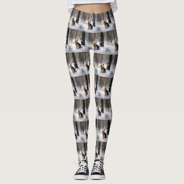 Legging Terrier Sedoso Deixe Nevar Natal (Frente)