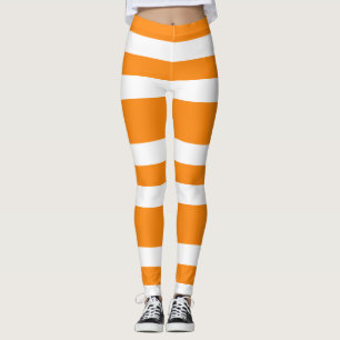 Legging Teste padrão alaranjado e branco o Dia das Bruxas