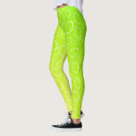 Legging teste padrão amarelo verde fresco do limão do<br><div class="desc">Design bonito e fresco que caracteriza o teste padrão do limão e o amarelo e o verde do inclinação.</div>