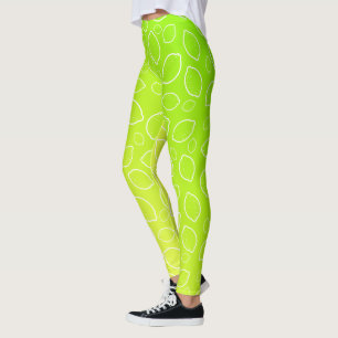 Legging teste padrão amarelo verde fresco do limão do