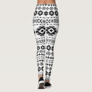 Legging Teste padrão asteca preto e branco
