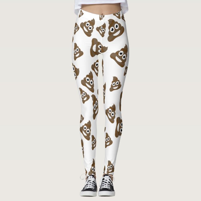 Legging Teste padrão bonito engraçado de Emoji do (Frente)