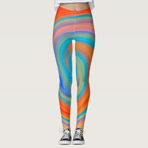 Legging Teste padrão colorido abstrato #6 do Fractal
