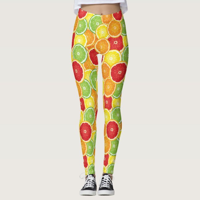 Legging Teste padrão com citrinas (Frente)