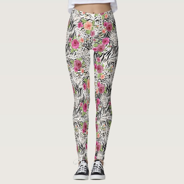 Legging Teste padrão com impressões animais (Frente)