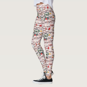 Legging Teste padrão cómico da preguiça