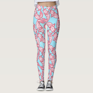 Legging Teste padrão cor-de-rosa Chido do Axolotl de Chib