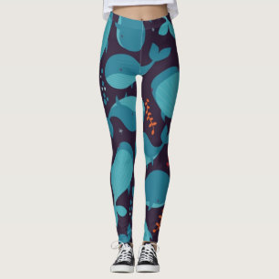 Legging Teste padrão da baleia azul