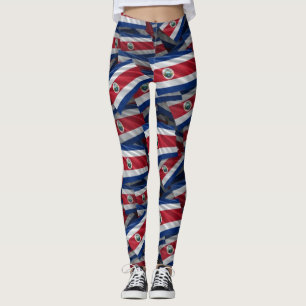 Legging Teste padrão da bandeira de Costa Rica