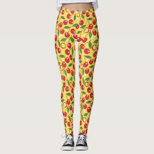 Legging Teste padrão da cereja