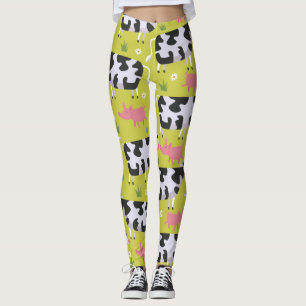 Legging Teste padrão das vacas e dos porcos