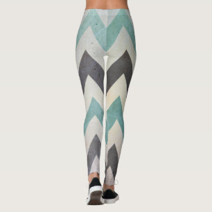 Legging Teste padrão de Chevron na textura do metal por