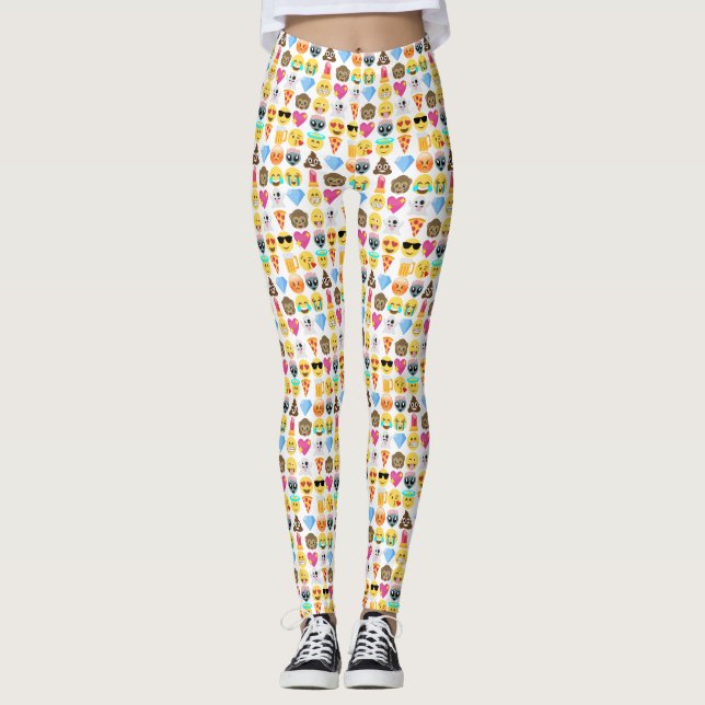 Legging Teste padrão de Emoji (Frente)