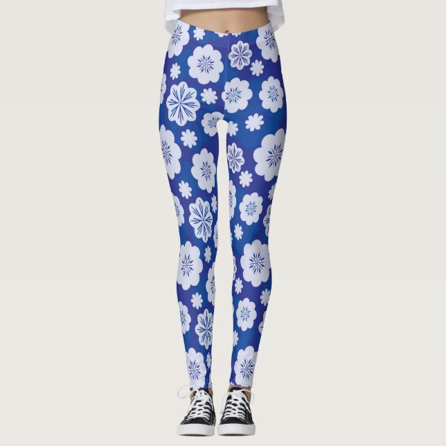 Legging teste padrão de flor (Frente)