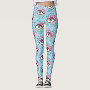 Legging Teste padrão de olho psicadélico azul estranho