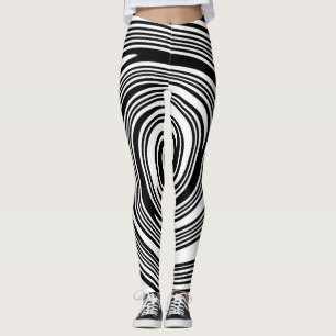 Legging Teste padrão de roda preto e branco