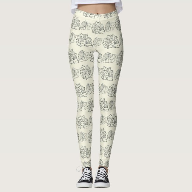 Legging Teste padrão decorativo dos escudos (Frente)