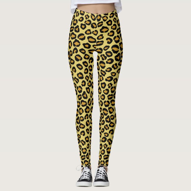 Legging Teste padrão do leopardo (Frente)