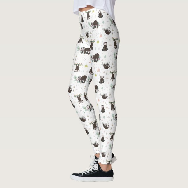 Legging Teste padrão doce sonolento da preguiça (Esquerda)